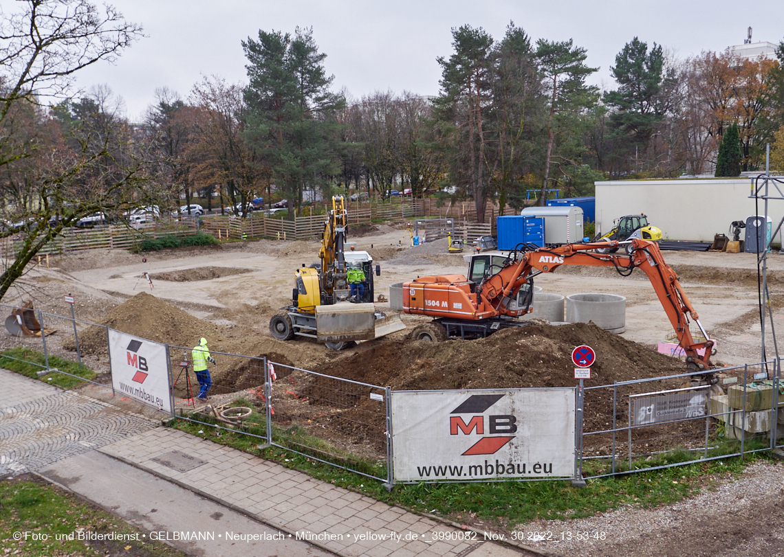 30.11.2022 - Baustelle an der Quiddestraße Haus für Kinder in Neuperlach
